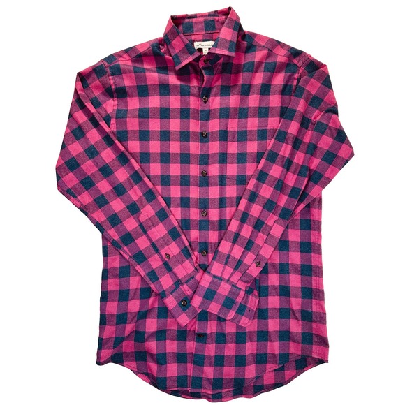 Peter Millar Other - Peter Millar Red and Black Plaid Button Up Shirt in Size Medium
